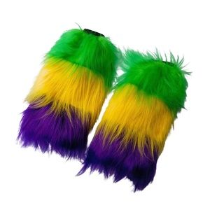 Mardi Gras Fuzzy Leg Warmers